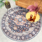 Round Vintage Rug - Imagine Medallion Blue