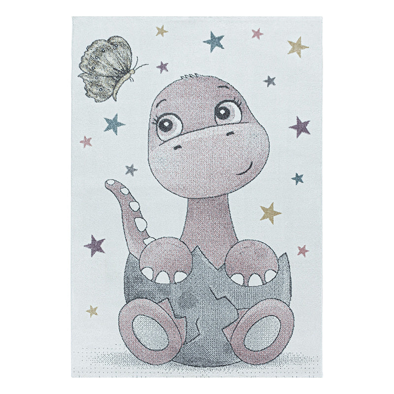 Children's floor rug - Fleurtje Dino Pink