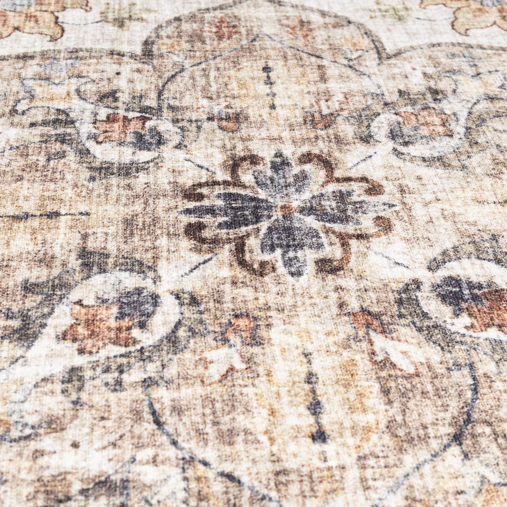 Round Vintage Outdoor Rug - Santo Mandala Green