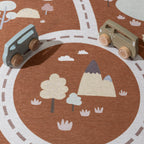 Car Play Rug - Rocky Ride Terracotta