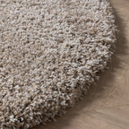 Round shaggy rug - Yves Taupe