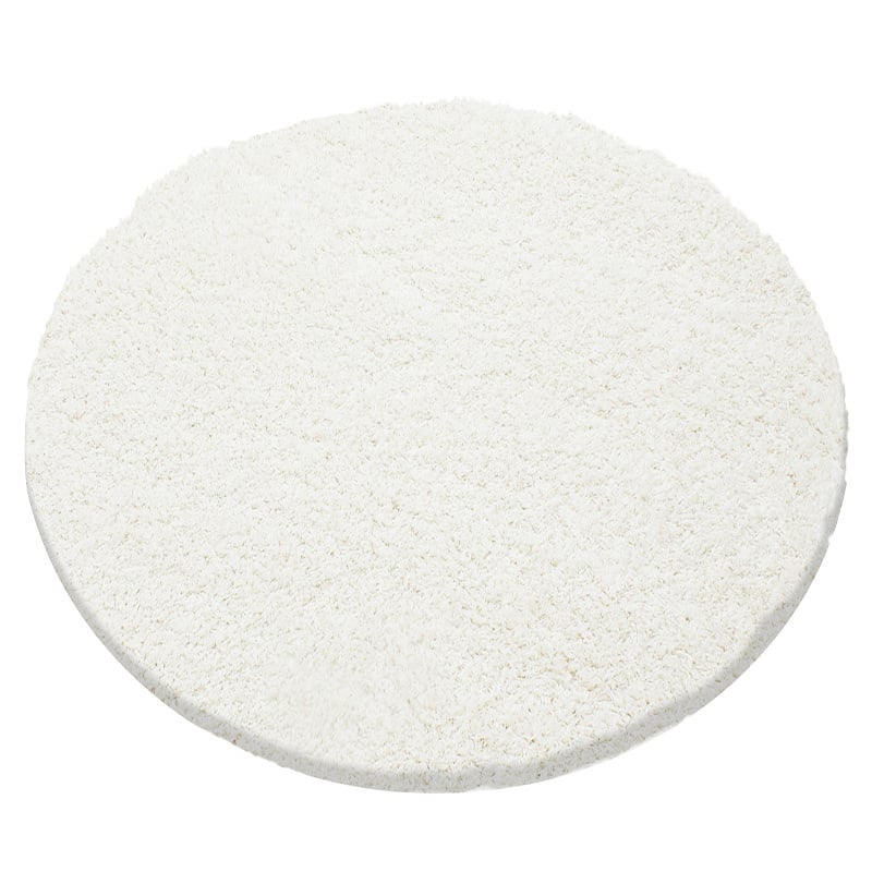 Round high-pile floor rug - Sade Cream