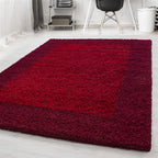 High-Pile Floor Rug - Edge Red