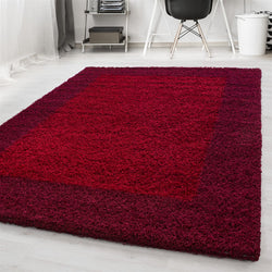 High-Pile Floor Rug - Edge Red