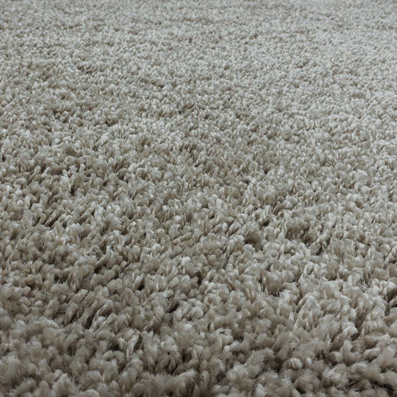 Round high-pile floor rug - Softy Beige