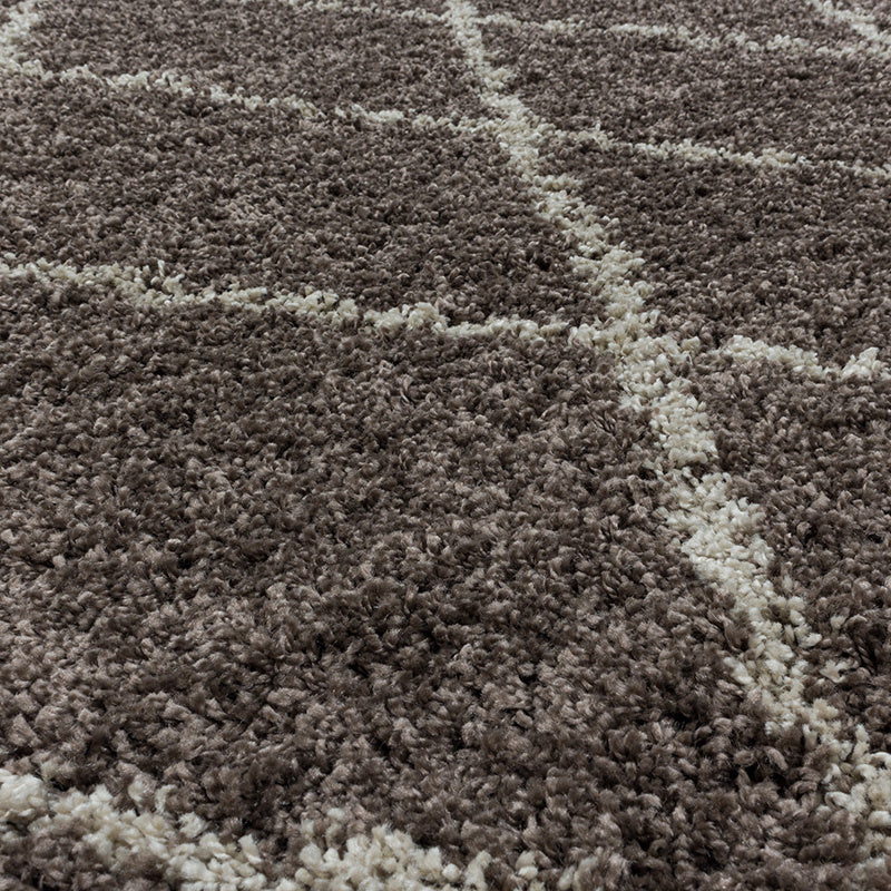 Berber floor rug - Agadir Lines Taupe/Cream