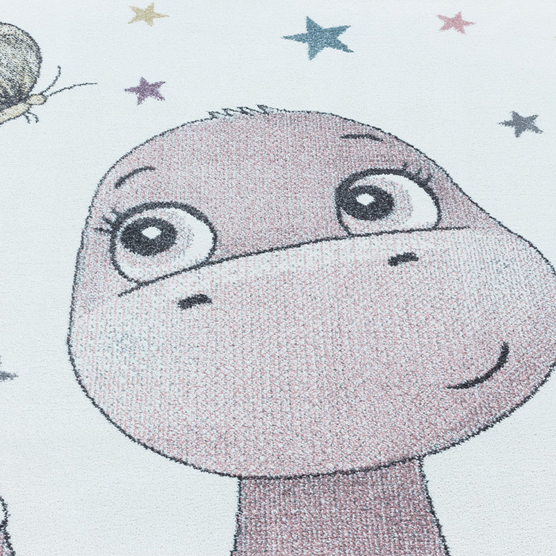 Children's floor rug - Fleurtje Dino Pink