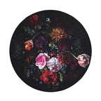 Round Floral Rug - Florine Black/Pink