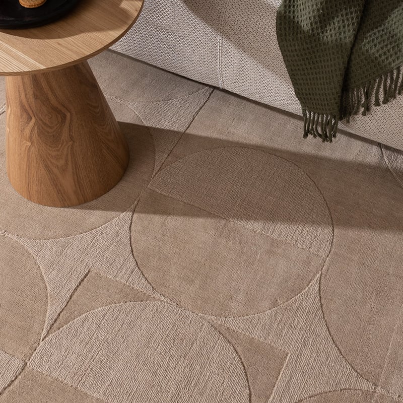 Wool Rug - Giselle Circles Beige
