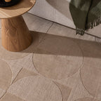 Wool Rug - Giselle Circles Beige