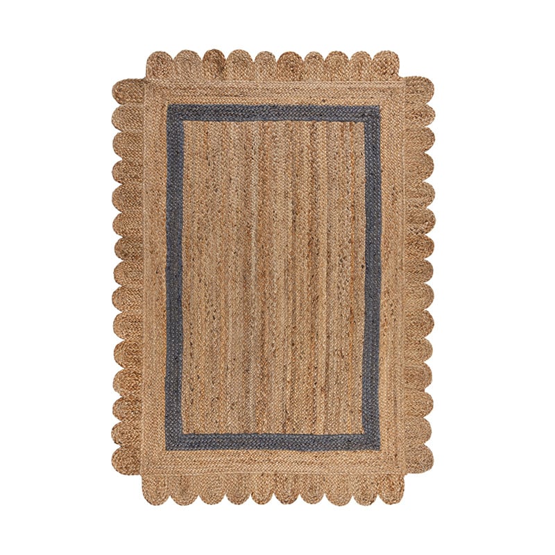 Jute floor rug - Grazo Natural/Grey