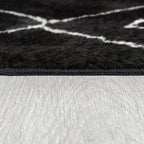 Berber floor rug - Furo Imran Black/Cream