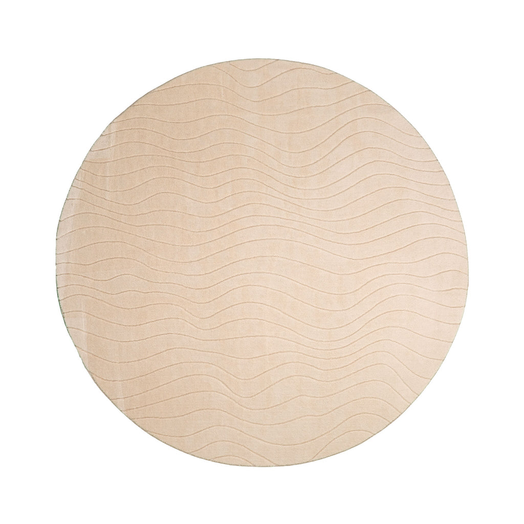 Round Scandinavian Rug - Charm Waves Beige