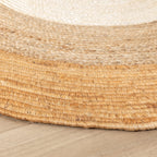 Round Jute Rug - Mirai Border White/Natural