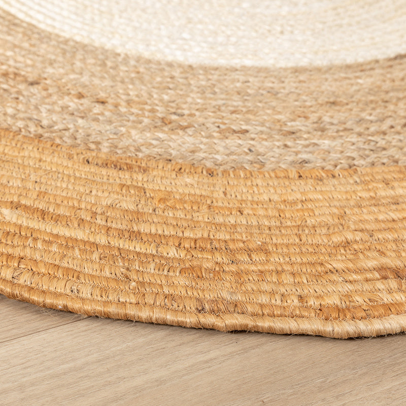 Round Jute Rug - Mirai Border White/Natural