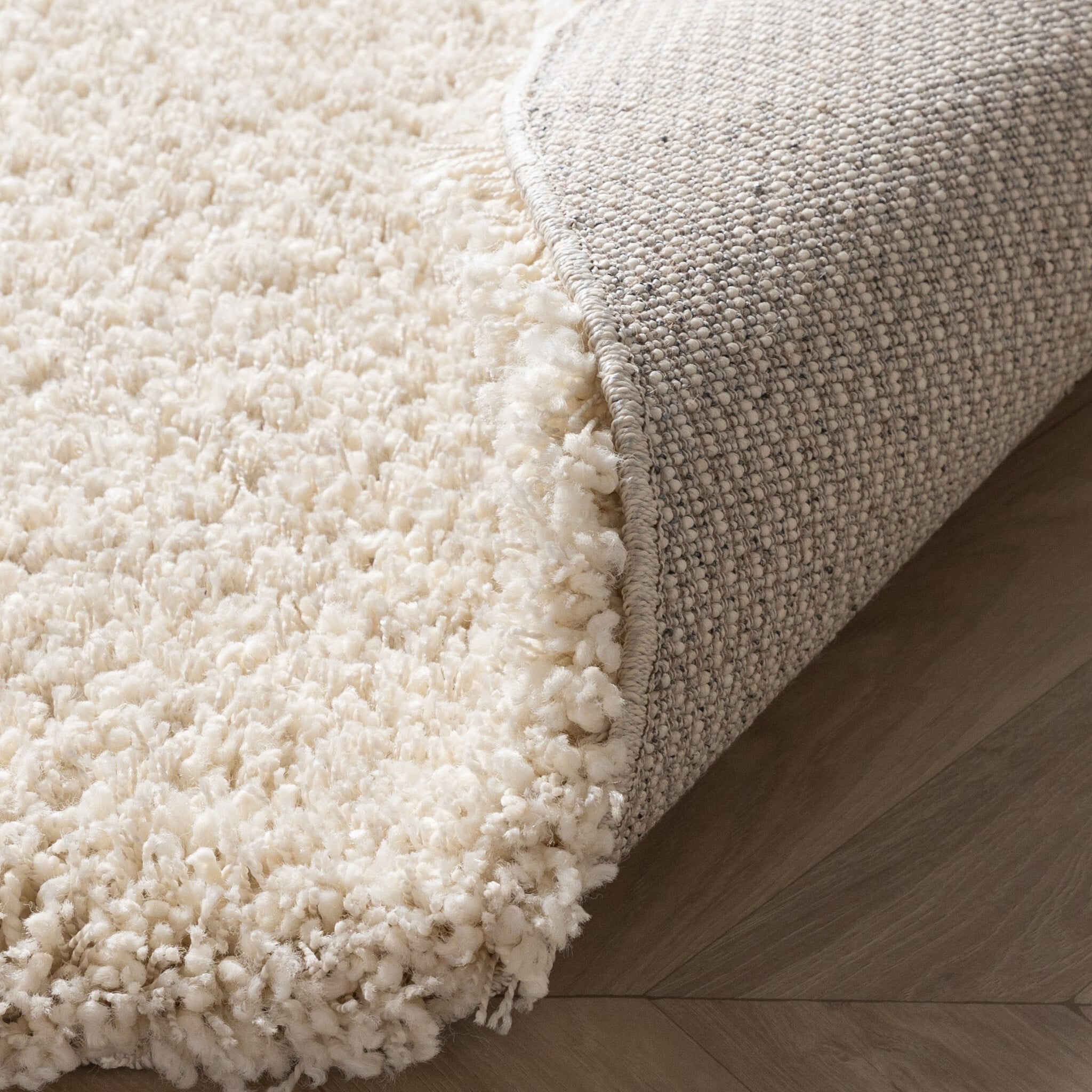 Round shaggy rug - Yves Cream