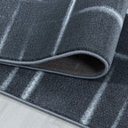 Modern floor rug - Streaky Scratch Grey/White
