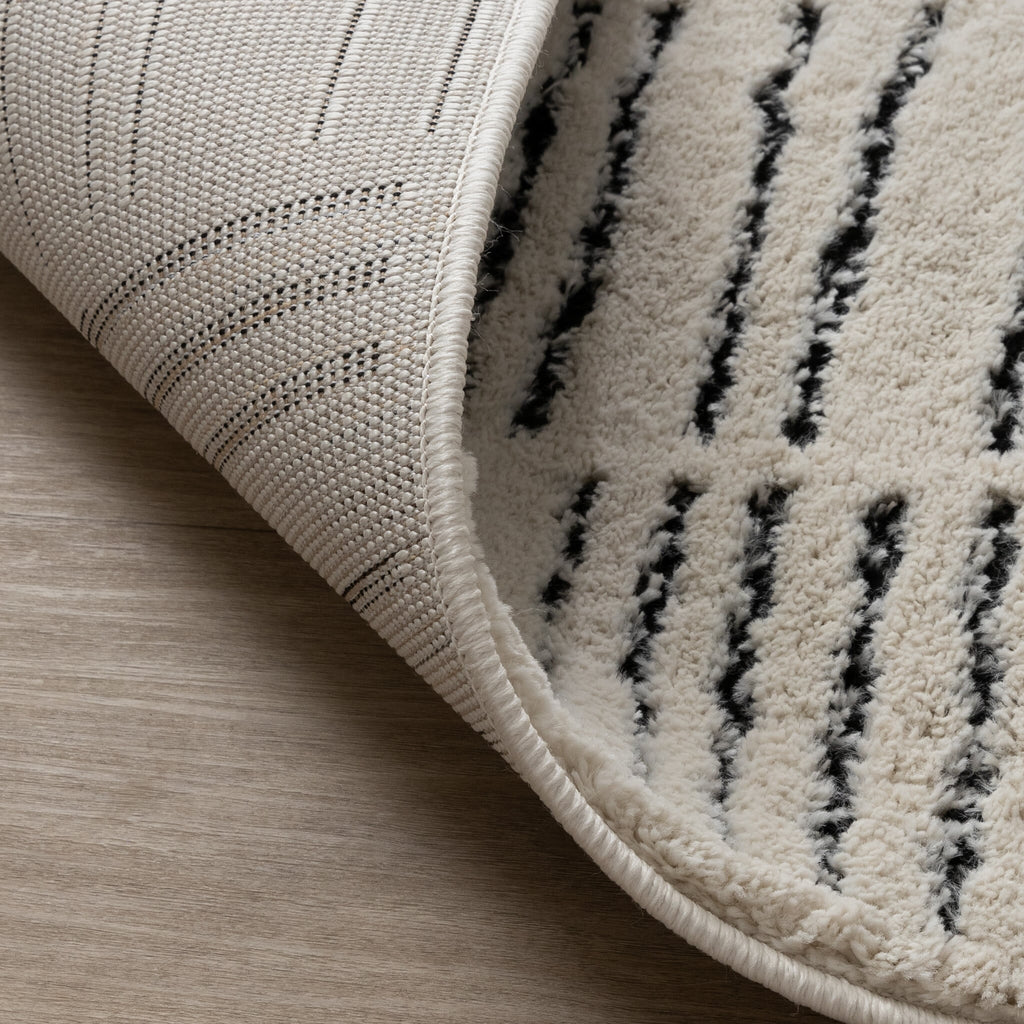 Scandinavian Rug - Yune Lines Cream/Black