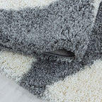 Round high-pile floor rug - Tuggy Grey