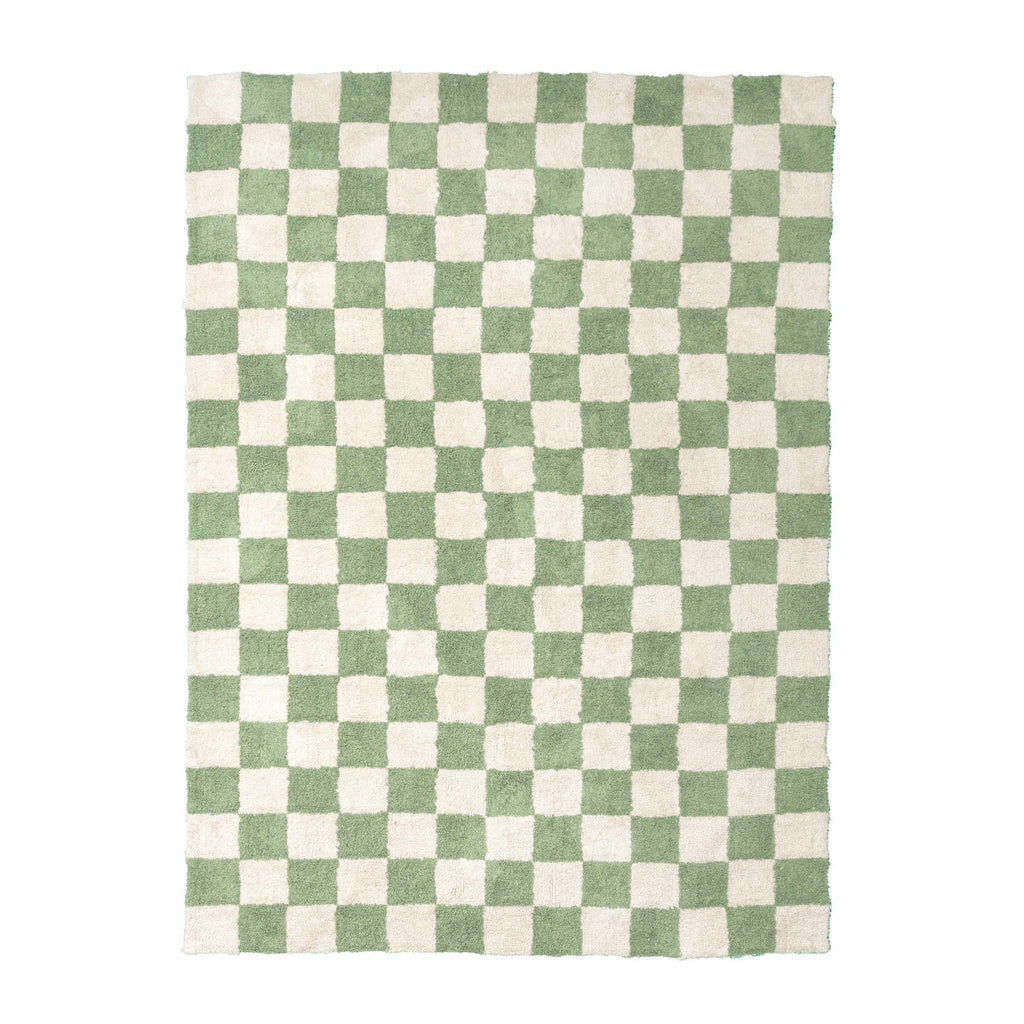 Retro Rug - Gambit Green/White