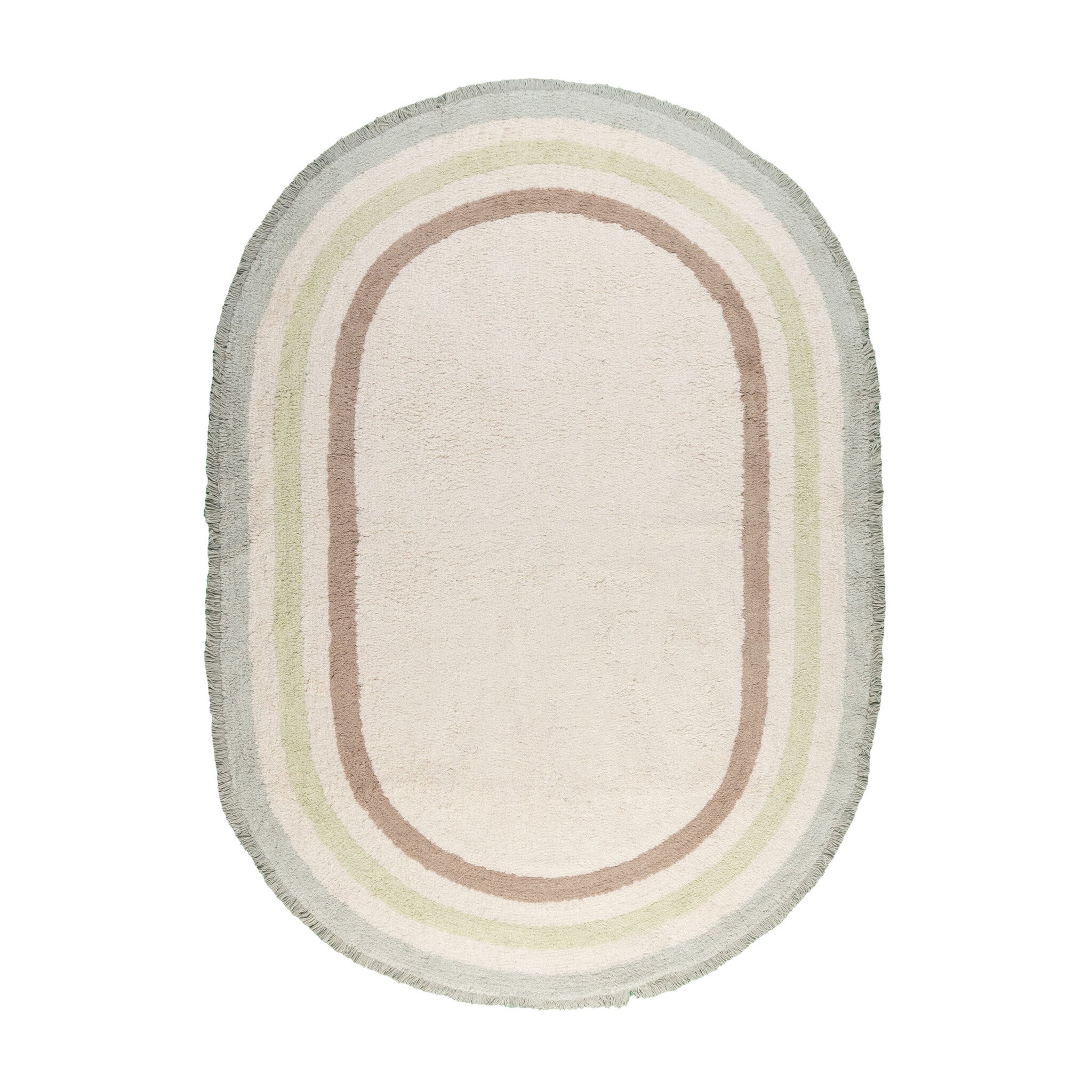 Oval washable children's rug - Milo Green