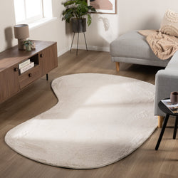 Soft Low-Pile Rug – Cozy Ripple Cream