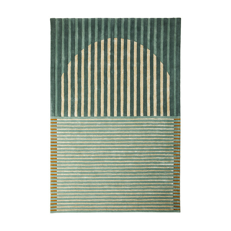 Modern wool floor rug - Fano Green