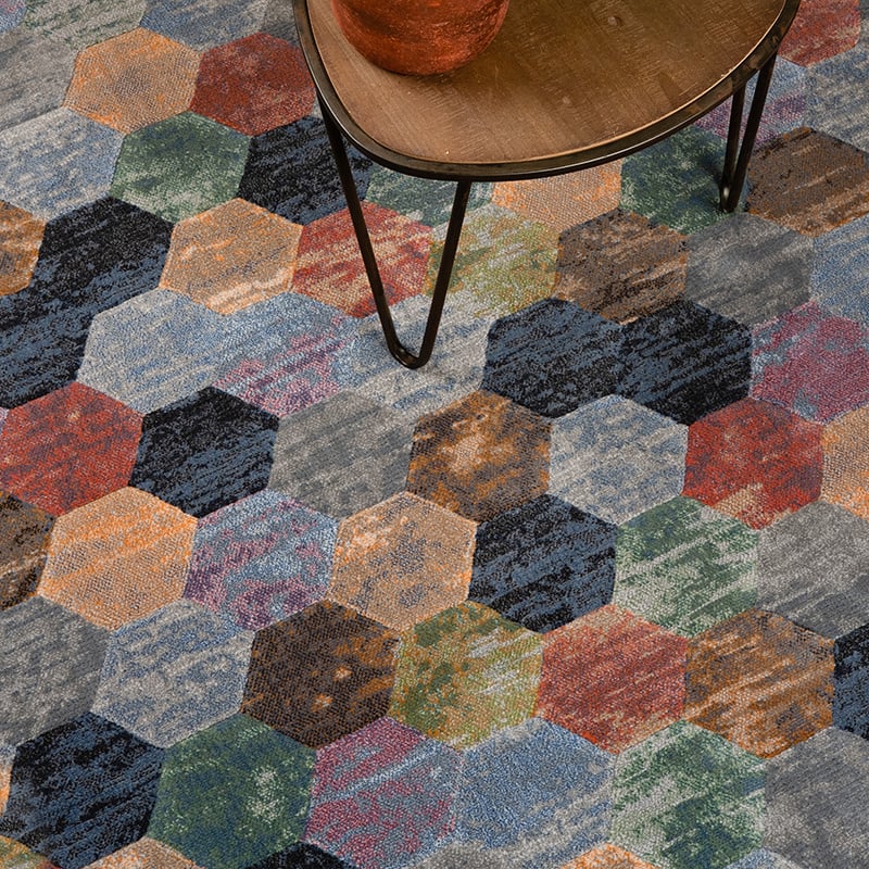 Round modern floor rug - Amado Multicolor 2626