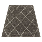 Berber floor rug - Agadir Lines Taupe/Cream