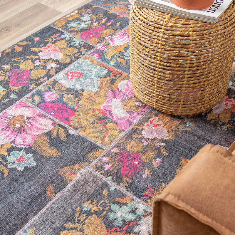 Patchwork Rose Kilim Rug - Rosa Pink