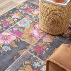 Patchwork Rose Kilim Rug - Rosa Pink