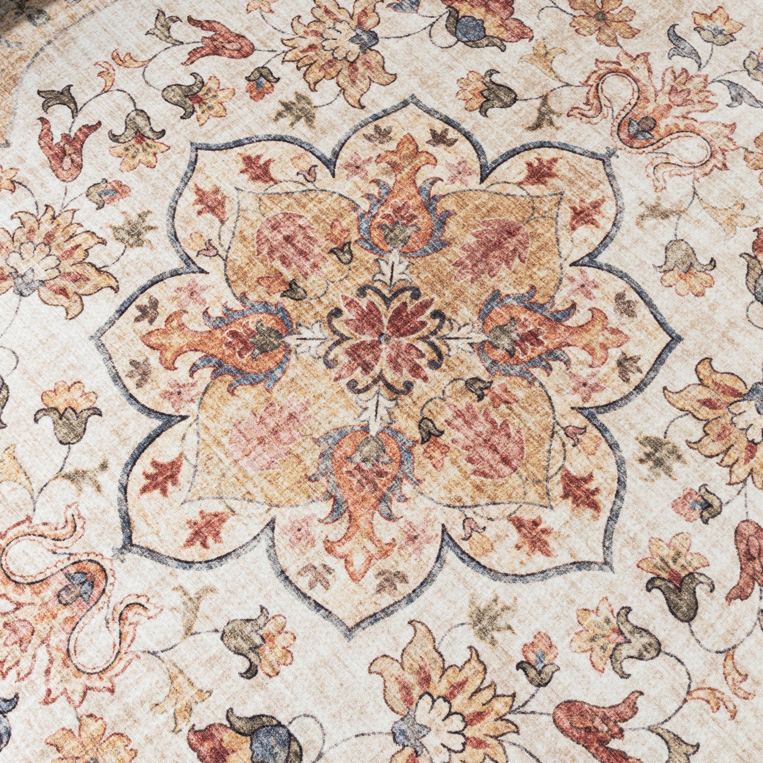 Vintage Outdoor Rug - Santo Mandala Olive Green