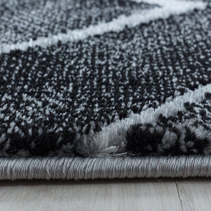 Modern Floor Rug - Marble Square Anthracite/Silver