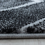 Modern Floor Rug - Marble Square Anthracite/Silver