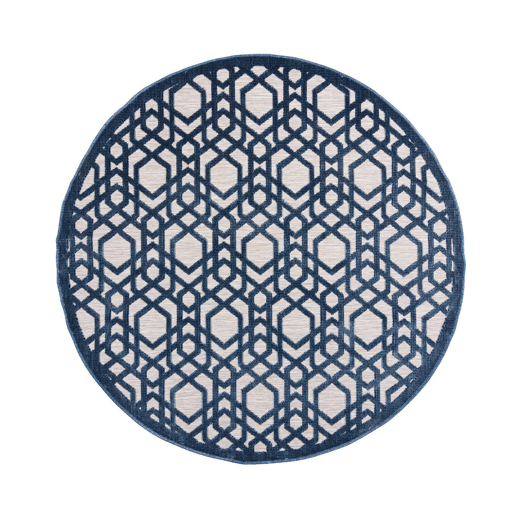 Round Outdoor Rug - Piatto Oro Blue
