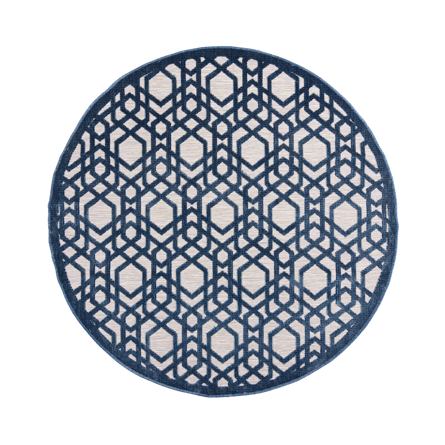 Round Outdoor Rug - Piatto Oro Blue