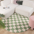Round Retro Rug - Gambit Green/White