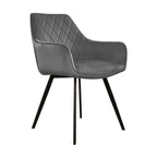 Velvet Dining Chair - Karl Dark Grey
