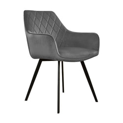 Velvet Dining Chair - Karl Dark Grey