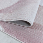 Modern floor rug - Streaky Waves Pink/Cream