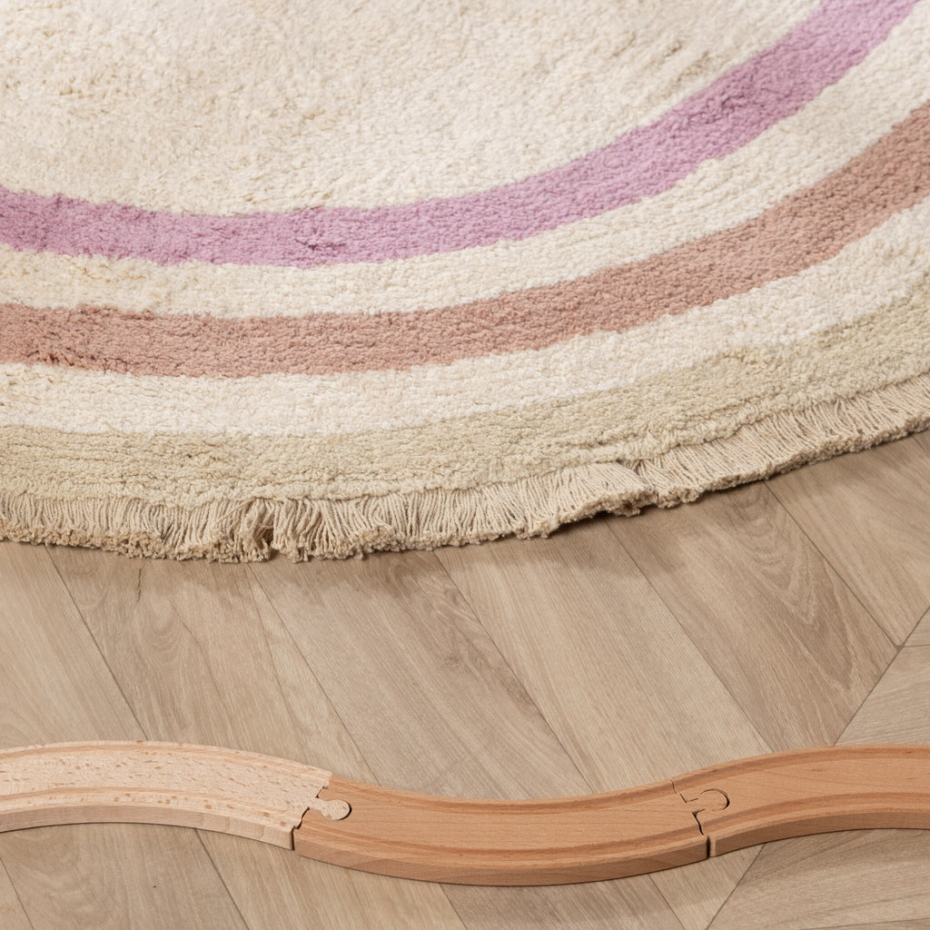 Oval washable children's rug - Milo Pink