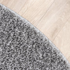 Round High Pile Rug - Glazy Light Grey