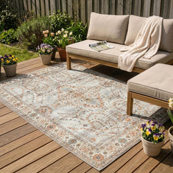 Vintage Outdoor Rug - Santo Flora Light Grey