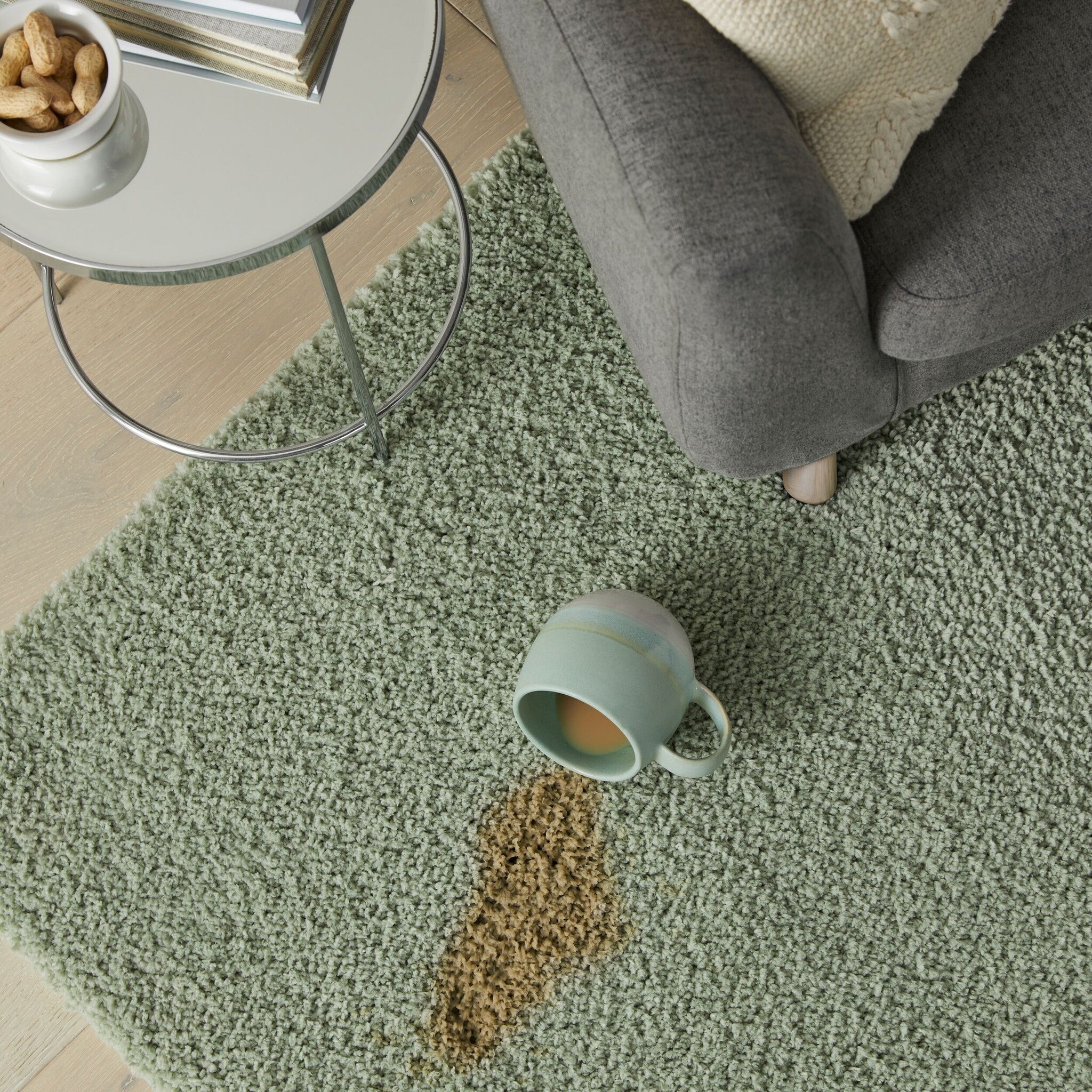 Shaggy Floor Rug - Farenzo Mint Green