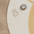 Round Washable Kids Rug - Sammy Giraffe Yellow