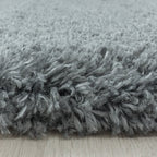 Round high-pile floor rug - Fuzzy Grey