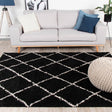High Pile Rug - Grand Lines Black/Cream