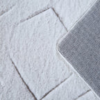Soft geometric floor rug - Vellion Square White/Beige