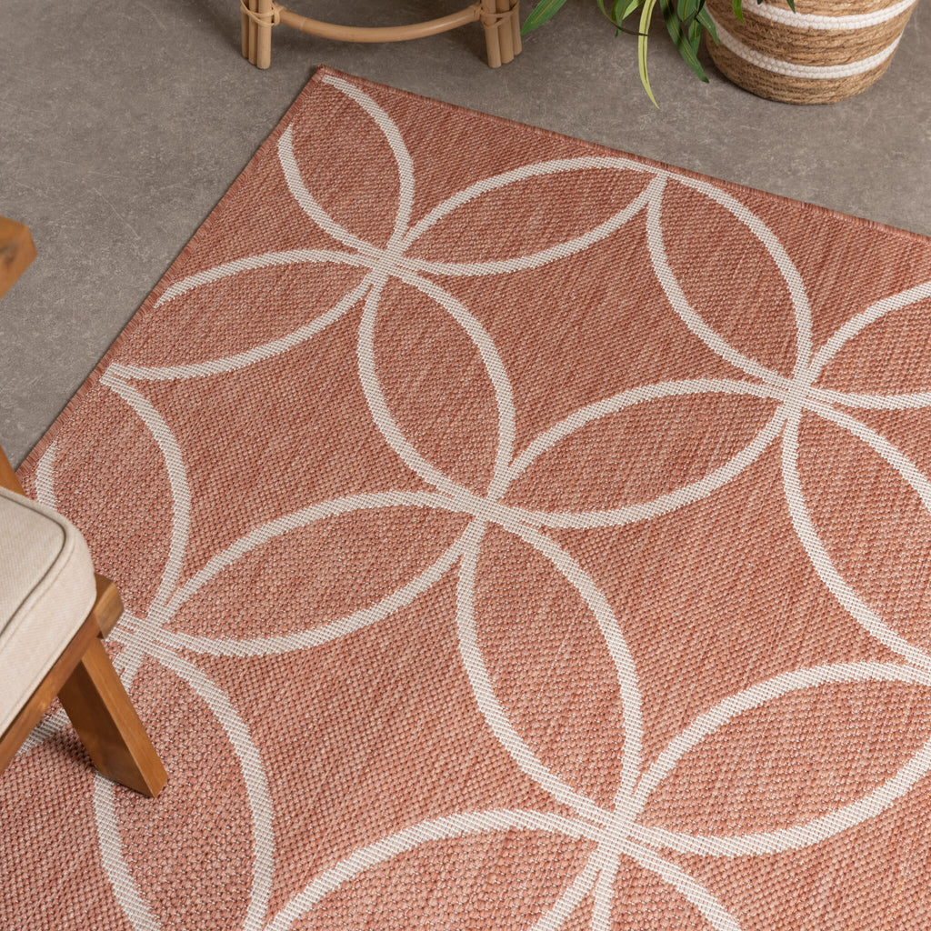Geometric Outdoor Rug – Faro Ripple Pink