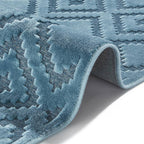 Viscose Floor rug - Shine Iris Blue